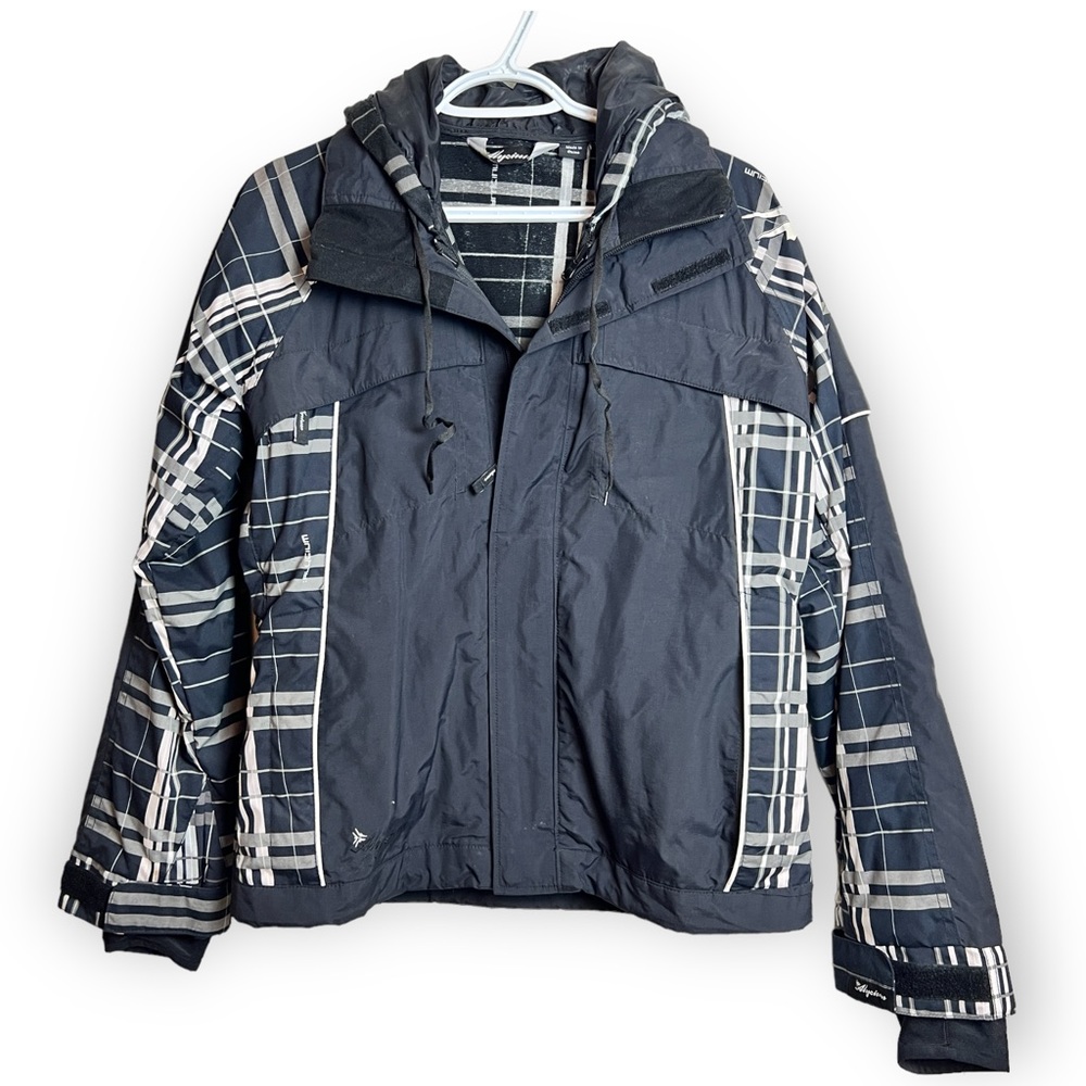 Alycium Black Gray Multilayered Winter Ski Snow Hooded Jacket Cold Weather XS